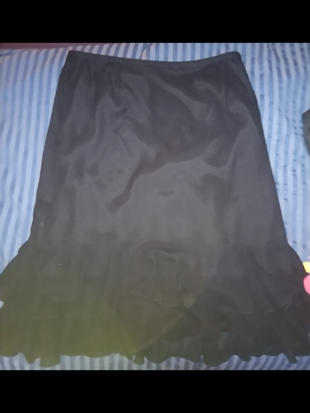 Black Ruffle-Hem Women's Skirt